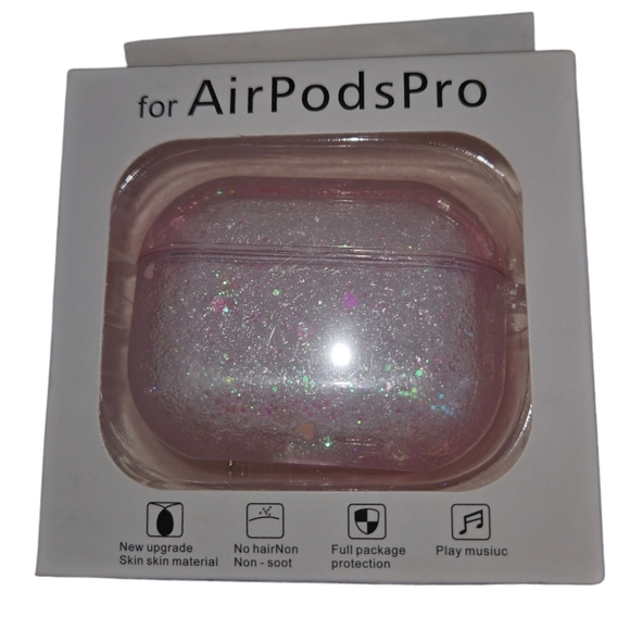 Apple Other - Apple Pink & Heart Glitter Liquid Movement Airpod Pro Case Protector